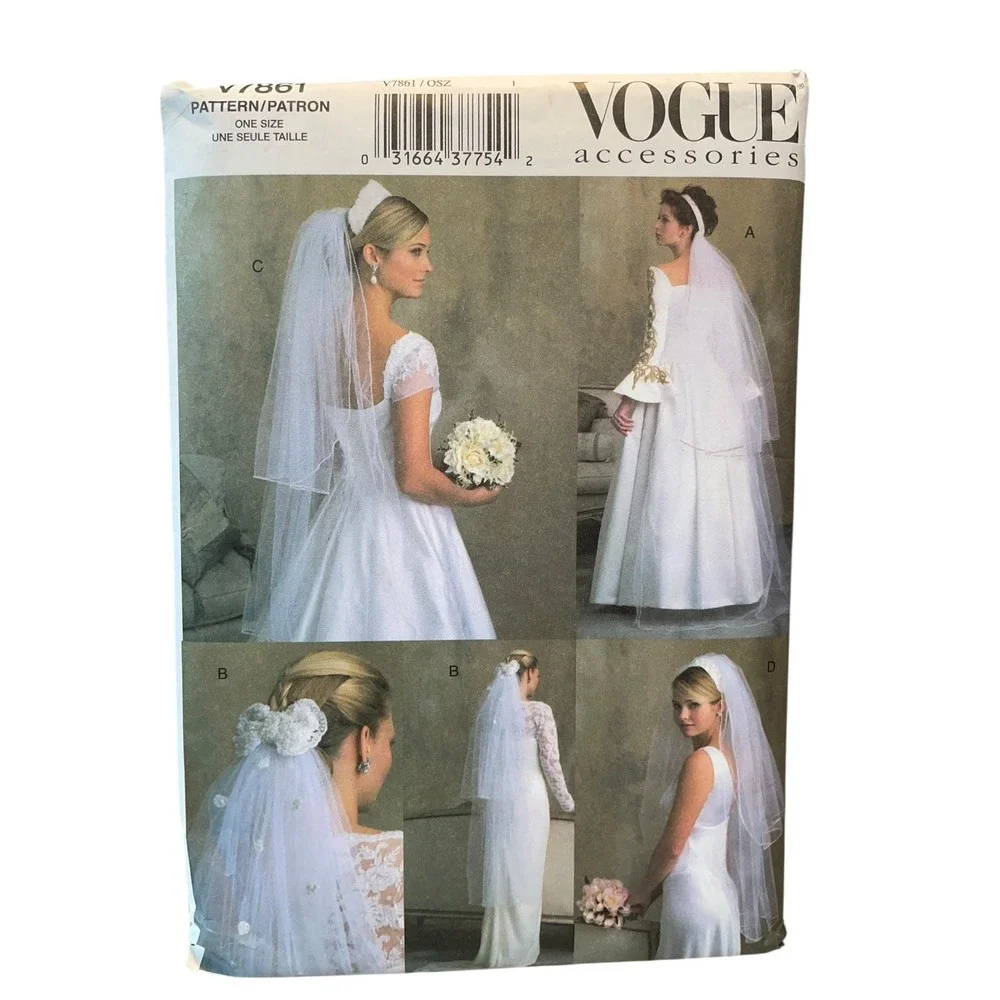 Vogue‎ V7861 Bridal Veils One Size Wedding Accessories Pattern